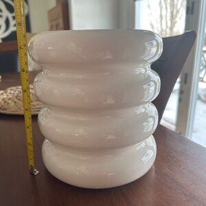 NWT CB2 White Ceramic Shiny Vase